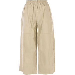 Pinko, Broeken, Dames, Beige, L, Elegante wijde pijp broek beige outlet