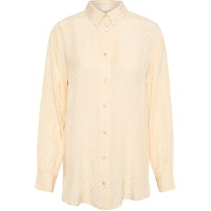 Kaffe, Liva Eco Langarm Shirt Blouse Beige, Dames, Maat:L