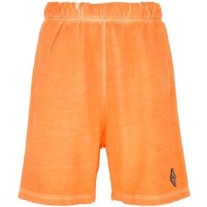 Marcelo Burlon, Korte broeken, Heren, Oranje, XL, Katoen, Oranje Katoenen Bermuda Shorts