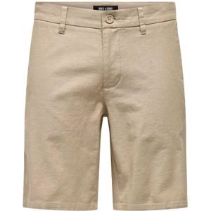 Only & Sons, Korte broeken, Heren, Beige, S, Katoen, Stijlvolle Bermuda Shorts voor Mannen