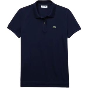 Lacoste, Tops, Dames, Blauw, S, Katoen, Donkerblauw Regular Fit Polo Shirt Sport