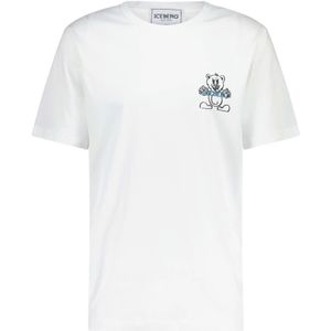 Iceberg, Tops, Heren, Wit, L, Katoen, Logo Print T-Shirt
