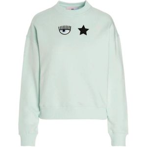 Chiara Ferragni Collection, Sweatshirts & Hoodies, Dames, Blauw, S, Katoen, Sweatshirt Hoodies