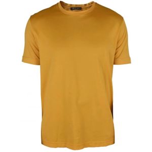 Loro Piana, Mosterdgele Katoenen T-Shirt Geel, Heren, Maat:L