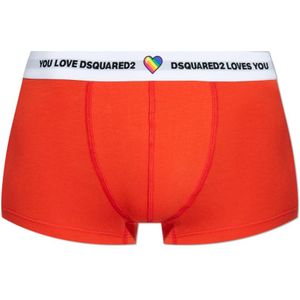 Dsquared2, Ondergoed, Heren, Oranje, XS, Boxershorts met logo