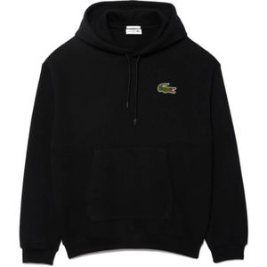 Lacoste, Sweatshirts & Hoodies, Heren, Zwart, XL, Hoodie Loose Fit Zwart