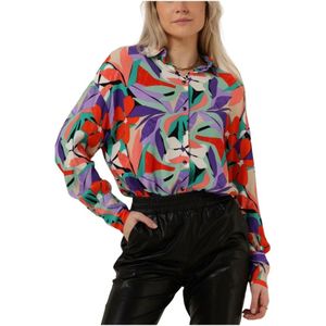 Colourful Rebel, Blouses & Shirts, Dames, Veelkleurig, S, Big Flower Oversized Boyfriend Blouse