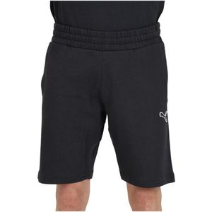 Puma, Korte broeken, Heren, Zwart, 2Xl, Katoen, Zwarte Essentials Elastische Taille Shorts