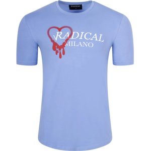 Radical, Tops, Heren, Blauw, S, Katoen, Hart Kunstwerk Blauw T-Shirt