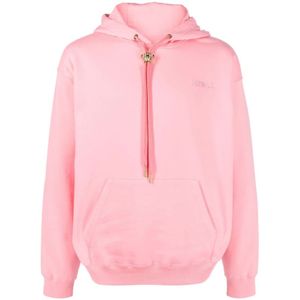 Versace, Sweatshirts & Hoodies, Heren, Roze, L, Katoen, Roze Sweaters