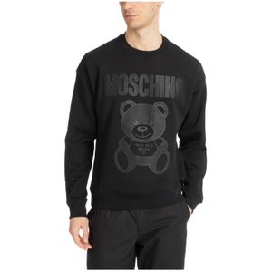 Moschino, Sweatshirts & Hoodies, Heren, Zwart, M, Katoen, Logo Teddy Bear Sweatshirt