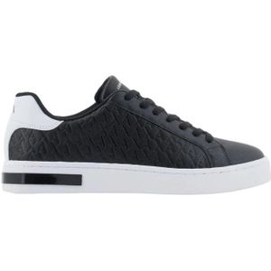 Armani Exchange, Schoenen, Heren, Zwart, 42 EU, Polyester, Zwart+Optisch Wit Sneaker Xm 000140 Af 11916