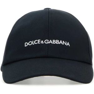 Dolce & Gabbana, Accessoires, Heren, Blauw, 57 CM, Katoen, Midnight Blue Baseball Cap