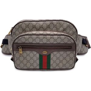 Gucci Vintage, Pre-owned, Dames, Beige, ONE Size, Leer, Pre-owned Canvas gucci-bags