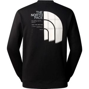 The North Face, Grafische Katoenen Sweater Zwart, Heren, Maat:L