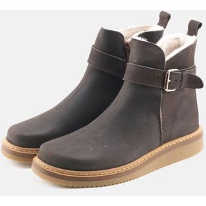 Nature Footwear, Schoenen, Dames, Grijs, 38 EU, Leer, Vigga Gevoerde Laars Nubuck