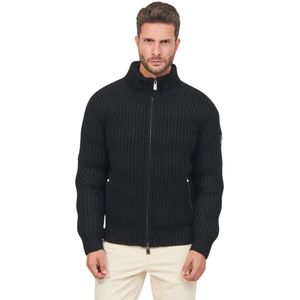 Hugo Boss, Heren Motex Cardigan van Zwart Wol Zwart, Heren, Maat:M