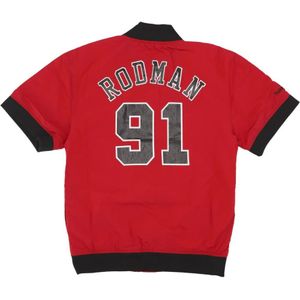 Mitchell & Ness, Sport, Heren, Rood, S, Polyester, Chicago Bulls Rodman Opwarmingsjas