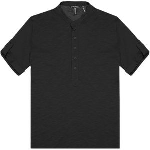 Antony Morato, Tops, Heren, Zwart, XL, Katoen, Slub Cotton Regular Fit Henley T-Shirt
