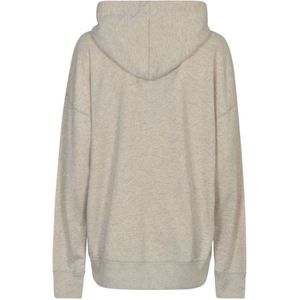 Isabel Marant Étoile, Sweatshirts & Hoodies, Dames, Beige, S, Katoen, Katoenen Sweatshirt met Logoprint