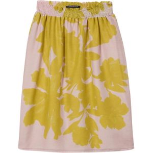 Luisa Cerano, Rode Blossom-Print Midi Rok Veelkleurig, Dames, Maat:L