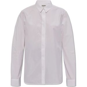 Jil Sander, Blouses & Shirts, Dames, Wit, S, Katoen, Katoenen shirt