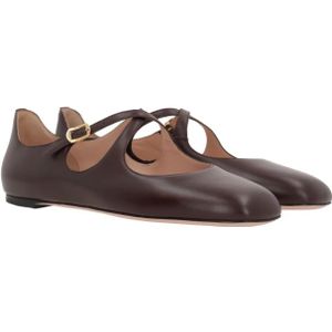 Bally, Schoenen, Dames, Bruin, 37 1/2 EU, Leer, Bordeaux Leren Platte Schoenen