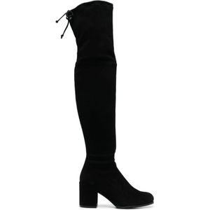 Stuart Weitzman, Kniehoge Laarzen Zwart, Dames, Maat:36 EU