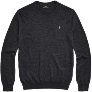 Ralph Lauren, Truien, Heren, Grijs, 3Xl, Wol, Grijze wollen trui ronde hals