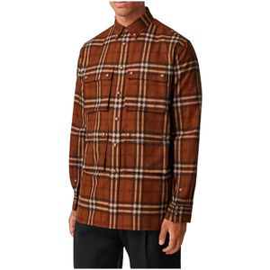 Burberry, Overhemden, Heren, Bruin, S, Katoen, Casual Katoenen Overhemd