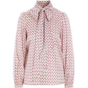 Dea Kudibal, Zijden blouse met grafische print en volumineuze mouwen Veelkleurig, Dames, Maat:XS