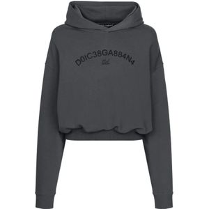 Dolce & Gabbana, Sweatshirts & Hoodies, Heren, Grijs, M, Katoen, Straight Broeken