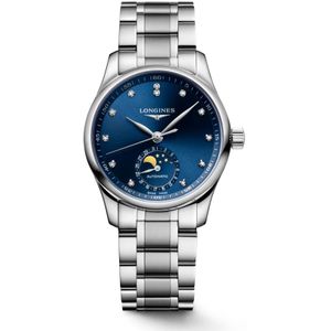 Longines, Accessoires, Dames, Blauw, ONE Size, Master Collection Automatisch Blauwe Wijzerplaat Stalen Horloge