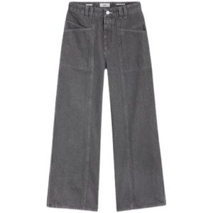 Closed, Jeans, Dames, Grijs, W26, Denim, Wijde Pijp Denim Broek