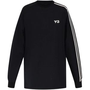 Y-3, Sweatshirts & Hoodies, Dames, Zwart, S, Katoen, Long-sleeved top