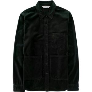 Aspesi, Overhemden, Heren, Groen, L, Velvet Overshirt