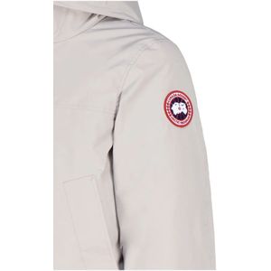 Canada Goose, Jassen, Heren, Wit, S, Katoen, Witte Gewatteerde Jas met Verstelbare Capuchon