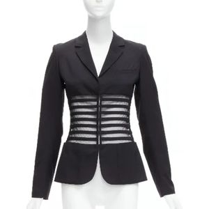 Jean Paul Gaultier Pre-owned, Pre-owned, Dames, Zwart, S, Wol, Pre-owned Wool outerwear