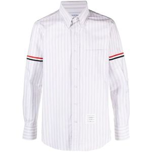 Thom Browne, Overhemden, Heren, Veelkleurig, XL, Katoen, Gestreept Oxford Katoenen Overhemd met Tricolor Detail