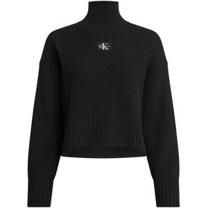 Calvin Klein, Truien, Dames, Zwart, XS, Katoen, Zwarte Sweaters - Korte Pullover