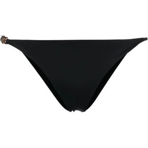 Versace, Badkleding, Dames, Zwart, L, Nylon, Zwarte driehoekige bikinibroekjes