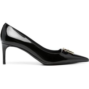 Dolce & Gabbana, Schoenen, Dames, Zwart, 37 1/2 EU, Leer, Hoge hakken schoenen