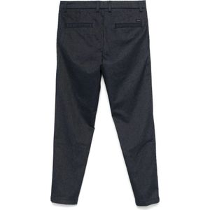 Hugo Boss, Broeken, Heren, Blauw, L, Katoen, Slim-Fit Gemengde Katoenen Broek