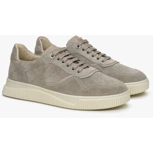 Estro, Schoenen, Dames, Grijs, 37 EU, Dames Grijze & Beige Sneakers gemaakt van Italiaans Echt Velours Er 00114887