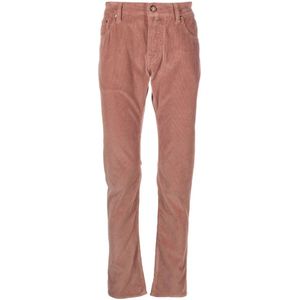 Jacob Cohën, Slim Fit Corduroy Broek Roze, Heren, Maat:W34