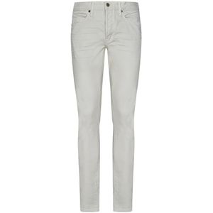 Tom Ford, Jeans, Heren, Wit, W31, Katoen, Slim Fit Witte Jeans met Knoopsluiting