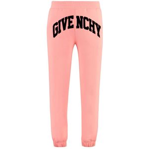 Givenchy, Broeken, Heren, Roze, S, Katoen, Katoenen Logo Print Trainingsbroeken