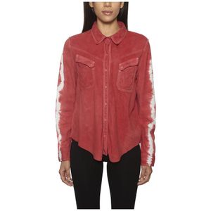 Giorgio Brato, Blouses & Shirts, Dames, Rood, S, Tie kleurstofhemd