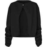 mbyM, Zwarte Jersey Vest Top met Geplooide Mouwen Zwart, Dames, Maat:S