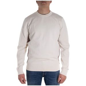 Tommy Hilfiger, Sweatshirts & Hoodies, Heren, Wit, L, Katoen, Heren Logo Streep Sweatshirt